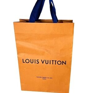Louis Vuitton Tall Shopping Gift Bag with Blue Cotton Handles